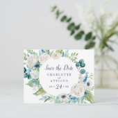 クラシック白い花ポストカードの保存 インビテーションポストカード (スタンド正面)