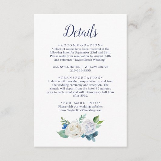 クラシック白い花詳細エンクロージャカード エンクロージャーカード (正面)