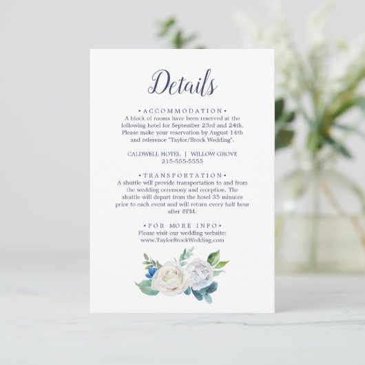 クラシック白い花詳細エンクロージャカード エンクロージャーカード (スタンド正面)