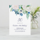 クラシック白い花30歳の誕生日パーティー 招待状 (スタンド正面)