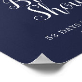 クラシック白い花 |ネイビーブライダルシャワーへようこそ ポスター (角)