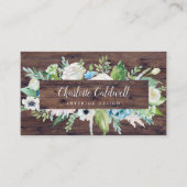 クラシック白い花 |ビジネス素朴カード 名刺 (正面)