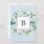 クラシック白い花 |素朴の結婚数 招待状 (裏面)