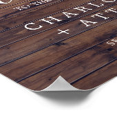 クラシック白い花 |素朴ようこそ結婚の ポスター (角)