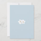 クラシック白い蘭の水の色の青い日救付付 招待状 (裏面)