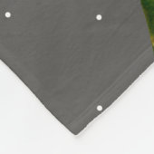 クラシック白い蘭の花とグレーの名前 フリースブランケット (角)