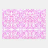 クラシック白とピンクのフローラ水色エレガント ラッピングペーパーシート (正面2)