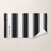 クラシック白と黒のバスタストライプオルセット バスタオルセット (ハンドタオル)