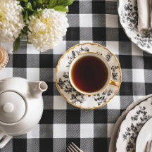 クラシック白と黒のバッファローのプレイド