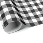 クラシック白と黒のバッファローのプレイド ラッピングペーパー (ロールコーナー)