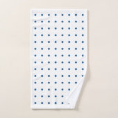 クラシック白の青水玉模様パターン バスタオルセット (ハンドタオル)