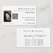 クラシック白カスタム写真QRコードプロフェッショナル 名刺 (正面/裏面)