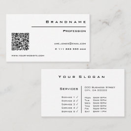 クラシック白カスタムQRコードプロフェッショナルクラス 名刺