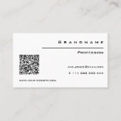 クラシック白カスタムQRコードプロフェッショナルクラス 名刺 (正面)