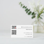 クラシック白カスタムQRコードロゴプロフェッショナル 名刺 (スタンド正面)