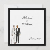 クラシック白ゲイ結婚式招待状 招待状 (裏面)