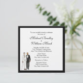 クラシック白ゲイ結婚式招待状 招待状 (スタンド正面)