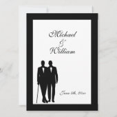 クラシック白ゲイ結婚式招待状 招待状 (裏面)