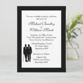 クラシック白ゲイ結婚式招待状 招待状 (スタンド正面)