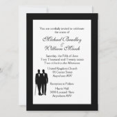 クラシック白ゲイ結婚式招待状 招待状 (正面)