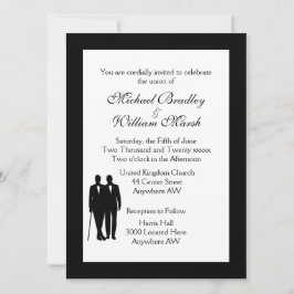 クラシック白ゲイ結婚式招待状 招待状