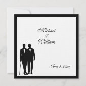 クラシック白ゲイ結婚式招待状 招待状 (裏面)