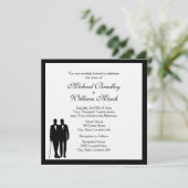 クラシック白ゲイ結婚式招待状 招待状 (スタンド正面)