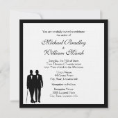 クラシック白ゲイ結婚式招待状 招待状 (正面)
