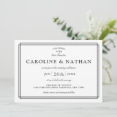 クラシック白シンプルエレガントフレーム結婚ズ 招待状 (スタンド正面)