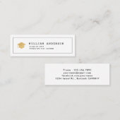 クラシック白シンプル卒業式名刺挿入 スキニー名刺 (正面/裏面)