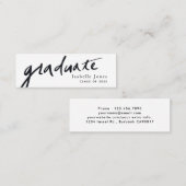 クラシック白シンプル卒業式名刺挿入 スキニー名刺 (正面/裏面)