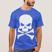 クラシック白スカルとクロスボーン Tシャツ (正面)
