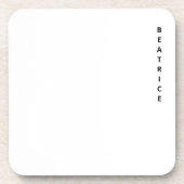 クラシック白ミニマル黒はっきりした縦名 コースター (正面)