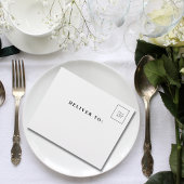 クラシック白ラージフォト写真 オールインワン招待状