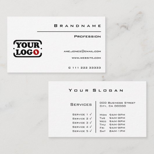 クラシック白ロカスタムゴテンプレートプロフェッショナル 名刺 (正面/裏面)