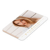 クラシック白及び金ゴールドの卒業写真マグネット マグネット (左側)