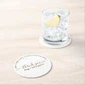 クラシック白文字のみ結婚またはその他のイベント ラウンドペーパーコースター (インサイチュ)