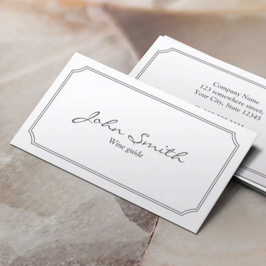 クラシック白枠ワインテイスティングビジネスカード 名刺