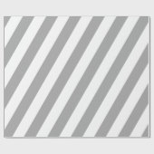 クラシック白灰色ヴィンテージストライプ ラッピングペーパー (フラット)