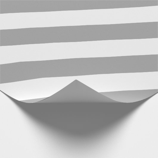 クラシック白灰色ヴィンテージストライプ ラッピングペーパー (角)