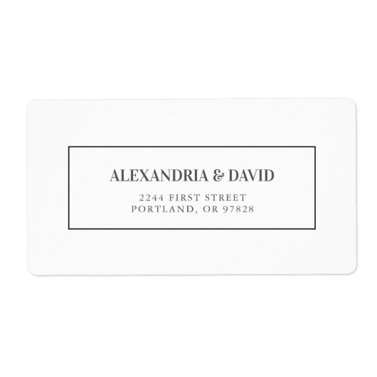 クラシック白結婚住所 シール (正面)