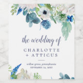 クラシック白結婚花 ワインラベル (シングルラベル)