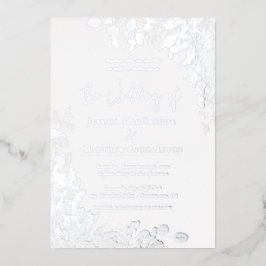 クラシック白結婚銀 箔招待状