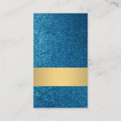 クラシック白縁ど |光沢のある青い背景 名刺 (裏面)