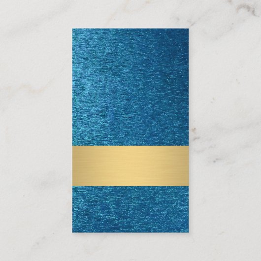 クラシック白縁ど |光沢のある青い背景 名刺 (裏面)