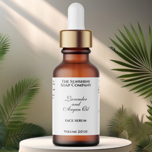 クラシック白色化粧品ドロッパーボトル ラベル