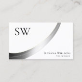 クラシック白銀デコールモノグラムフォト 名刺 (正面)