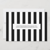 クラシック白黒のストライプ セーブザデート (裏面)