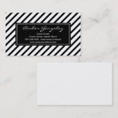 クラシック白黒のストライプ 名刺 (正面/裏面)
