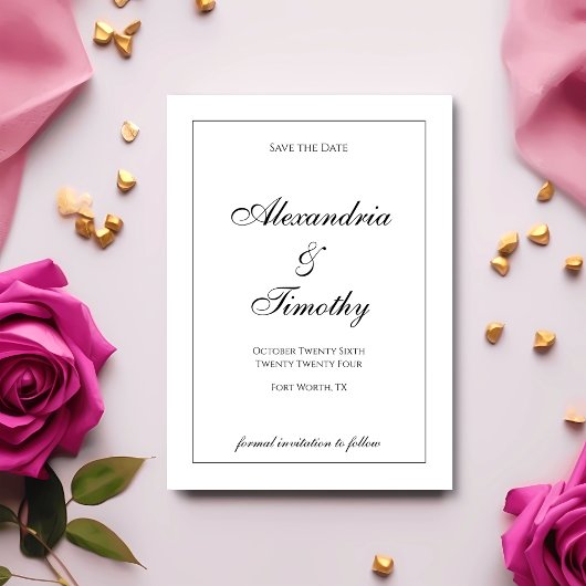 クラシック白黒の日付を保存 セーブザデート